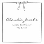 Coquette Bow Brautparty Individuelle Name Platzkar Aufkleber (Vorderseite)