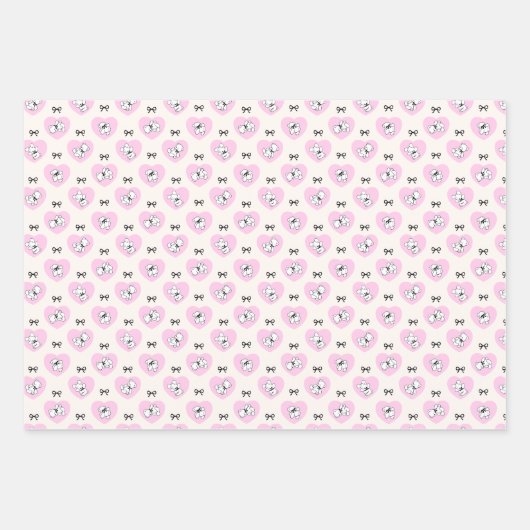 Coquette Bow Bunny Bear Cherry Geschenkpapier Set (Vorderseite 2)