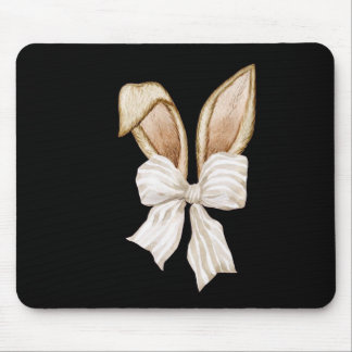 Coquette Bow Bunny Ears Rabbit Happy Easter Day Re Mousepad
