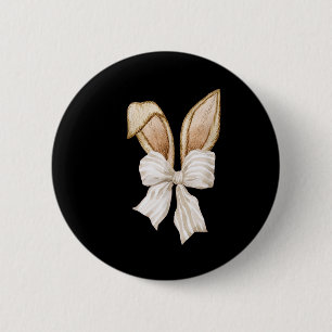 Coquette Bow Bunny Ears Rabbit Happy Ostertag Re Button