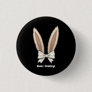 Coquette Bow Bunny Oars Niedliches Kaninchen Happy Button
