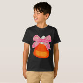 Coquette Bow Candy Corn Women Girls Kids Halloween T-Shirt (Vorne ganz)