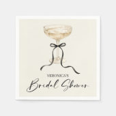 Coquette Bow Champagne Bridal Shower Serviette (Vorderseite)