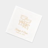 Coquette Bow Champagne Wedding Cocktail Napkins Servietten Mit Folie (Links)