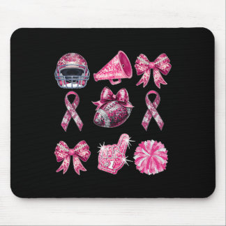 Coquette Bow Cheer Football Pink Out Brustkrebs Mousepad