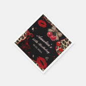 Coquette Bow Cheetah Birthday Party Napkins Serviette (Ecke)