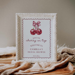 Coquette Bow Cherry auf dem oberen Brautparty Will Poster