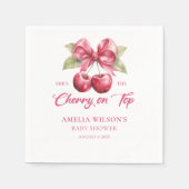 Coquette Bow Cherry Baby Dusche Napkins Serviette (Vorderseite)