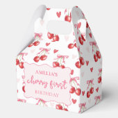 Coquette Bow Cherry First Birthday Fevor Box Geschenkschachtel (Vorderseite)
