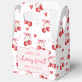 Coquette Bow Cherry First Birthday Fevor Box Geschenkschachtel (Offen)