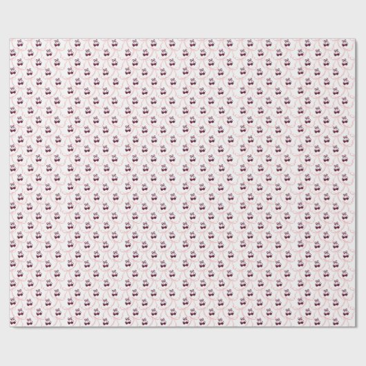 Coquette Bow & Cherry Valentinstag Geschenkpapier (Flach)