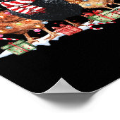 Coquette Bow Chicken Christmas Hat Lights Farm Ani Poster (Ecke)