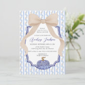 Coquette Bow Chinoiserie Pumpkin Brautparty Einladung (Stehend Vorderseite)