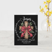 Coquette Bow Christliches Weihnachtskreuz Sie wird Karte (Gelbe Blume)