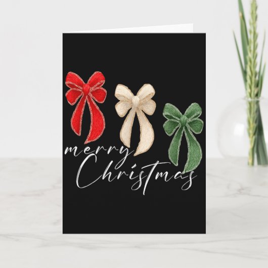 Coquette Bow Christmas Funny Retro Gift Tee Women, Karte (Vorderseite)