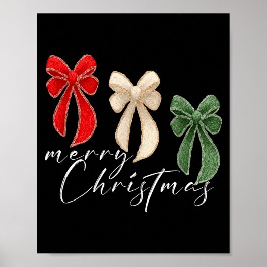 Coquette Bow Christmas Funny Retro Gift Tee Women, Poster (Vorne)