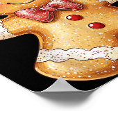 Coquette Bow Christmas Girly Gingerbread Cookie Ba Poster (Ecke)