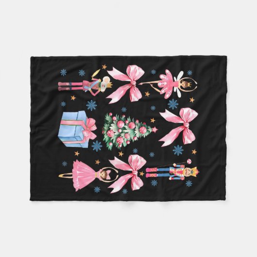 Coquette Bow Christmas Nutcracker Ballet Festive W Fleecedecke (Vorderseite (Horizontal))