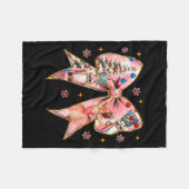 Coquette Bow Christmas Nutcracker Ballet Festive W Fleecedecke (Vorderseite (Horizontal))