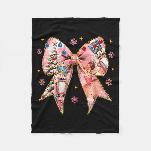 Coquette Bow Christmas Nutcracker Ballet Festive W Fleecedecke (Vorderseite)