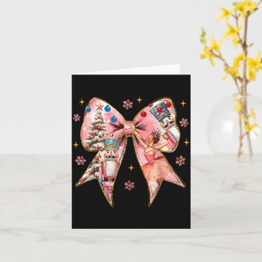 Coquette Bow Christmas Nutcracker Ballet Festive W Karte (Gelbe Blume)