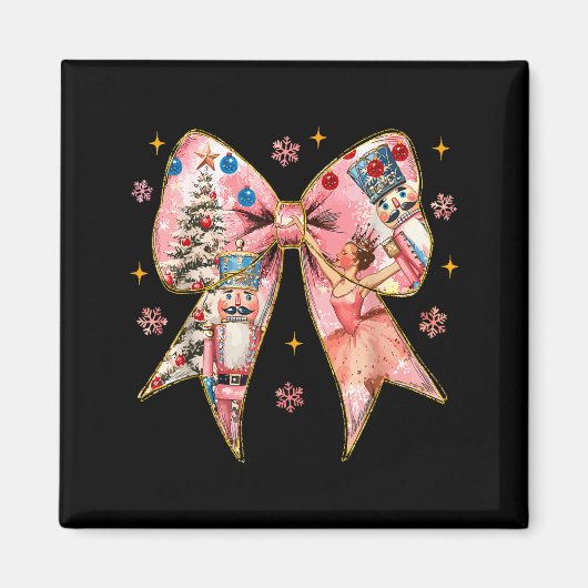 Coquette Bow Christmas Nutcracker Ballet Festive W Magnet (Vorne)