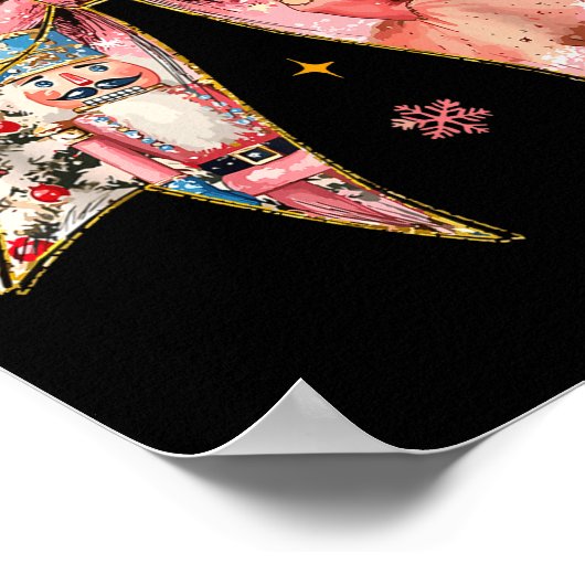 Coquette Bow Christmas Nutcracker Ballet Festive W Poster (Ecke)