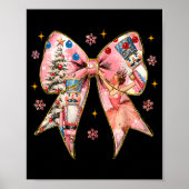 Coquette Bow Christmas Nutcracker Ballet Festive W Poster (Vorne)