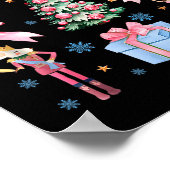 Coquette Bow Christmas Nutcracker Ballet Festive W Poster (Ecke)