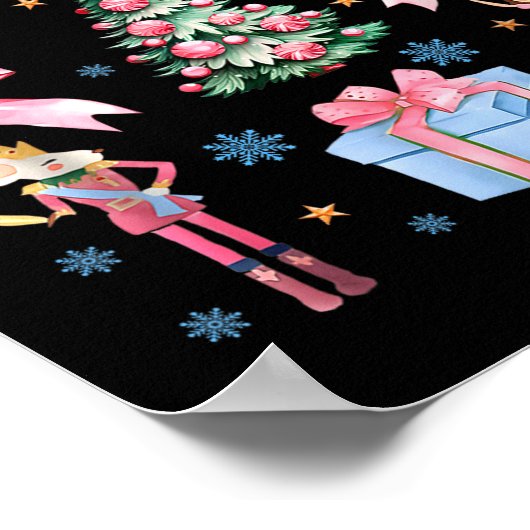 Coquette Bow Christmas Nutcracker Ballet Festive W Poster (Ecke)