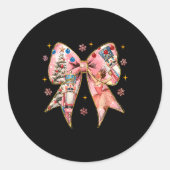 Coquette Bow Christmas Nutcracker Ballet Festive W Runder Aufkleber (Vorderseite)