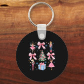 Coquette Bow Christmas Nutcracker Ballet Festive W Schlüsselanhänger (Vorderseite)