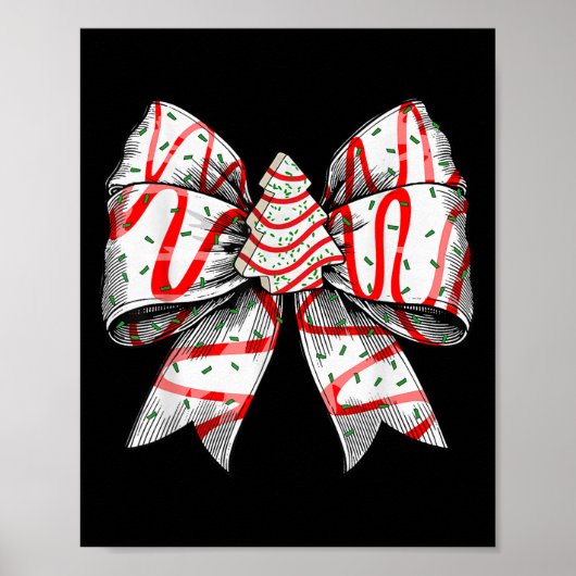 Coquette Bow Christmas Tree Cake Christmas Vibes G Poster (Vorne)