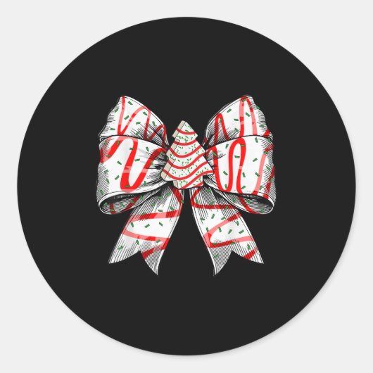 Coquette Bow Christmas Tree Cake Christmas Vibes G Runder Aufkleber (Vorderseite)