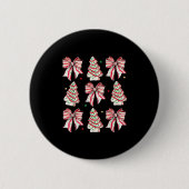 Coquette Bow Christmas Tree Cakes Xmas Family Paja Button (Vorderseite)
