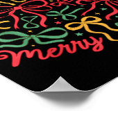 Coquette Bow Christmas Tree Girly Xmas Holiday Wom Poster (Ecke)