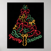 Coquette Bow Christmas Tree Girly Xmas Holiday Wom Poster (Vorne)