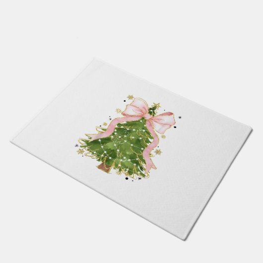 Coquette Bow Christmas Tree Holiday Giro Outfit W Fußmatte (Schrägansicht)