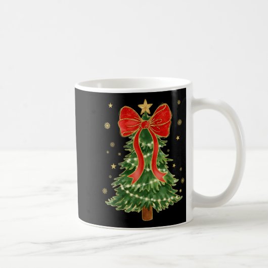 Coquette Bow Christmas Tree Xmas Holiday Girly Out Kaffeetasse (Rechts)