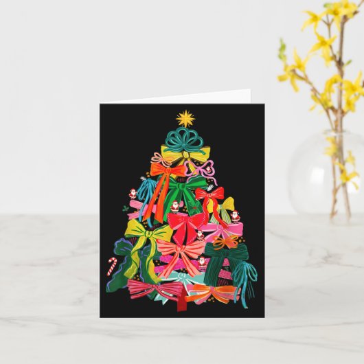 Coquette Bow Christmas Tree Xmas Holiday Girly Out Karte (Gelbe Blume)