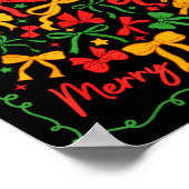 Coquette Bow Christmas Tree Xmas Holiday Girly Out Poster (Ecke)