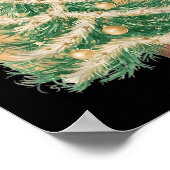 Coquette Bow Christmas Tree Xmas Holiday Girly Out Poster (Ecke)