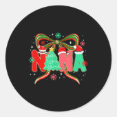 Coquette Bow Christmas Tree Xmas Holiday Girly Out Runder Aufkleber (Vorderseite)