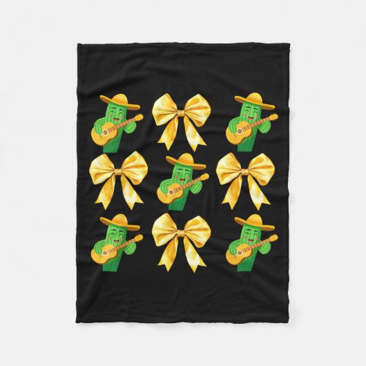 Coquette Bow Cinco De Mayo Cactus Women Girls Mexi Fleecedecke (Vorderseite)