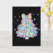 Coquette Bow Colorful Christmas Tree Merry Xmas Gi Karte (Gelbe Blume)