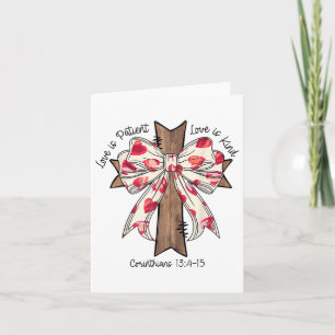 Coquette Bow Cross Valentinstag Jesus Bible Vers Karte