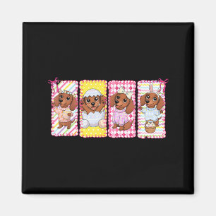 Coquette-Bow Dachshund-Hase Frohe Ostern Wiener-Da Magnet