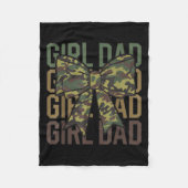 Coquette Bow Dad Of Girl Camo Camouflage Dad Hunti Fleecedecke (Vorderseite)