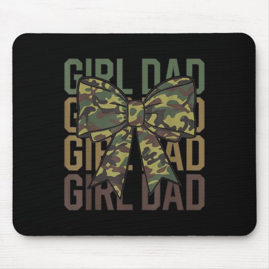 Coquette Bow Dad Of Girl Camo Camouflage Dad Hunti Mousepad (Vorne)