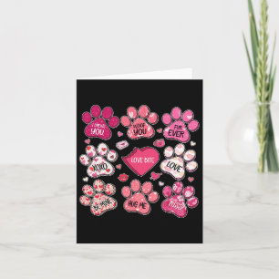 Coquette Bow Dog Paw Print Heart Valentine Dog Mam Karte